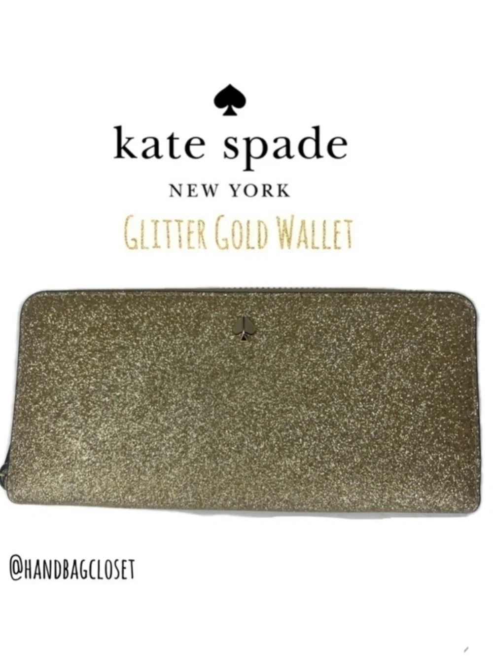 Kate Spade Burgess Court Glitter Gold Wallet